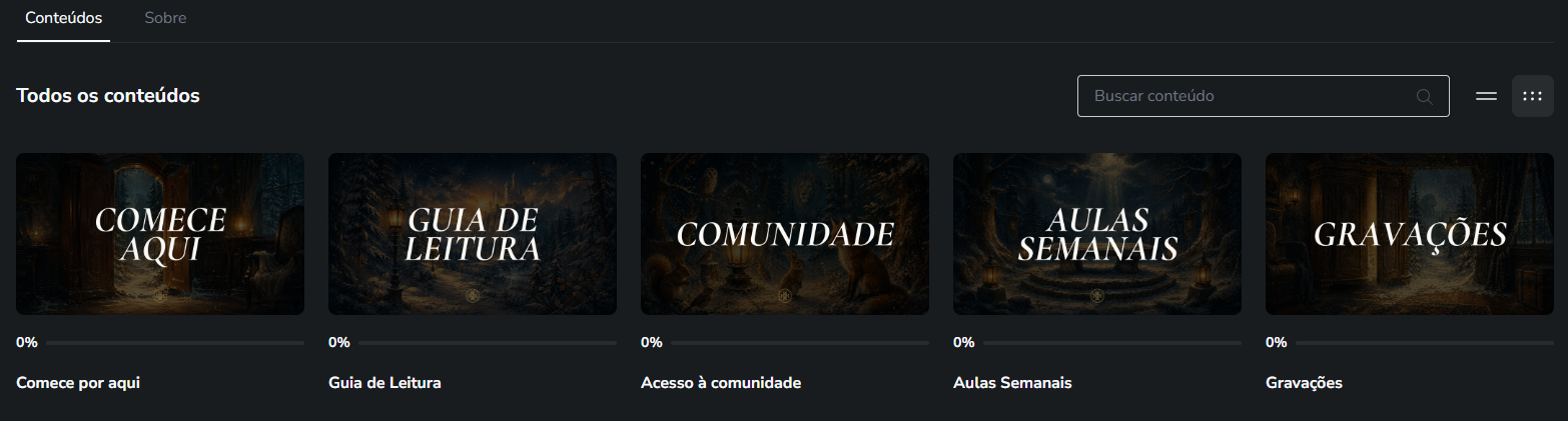 Plataforma do Sensus Clube — conteúdos